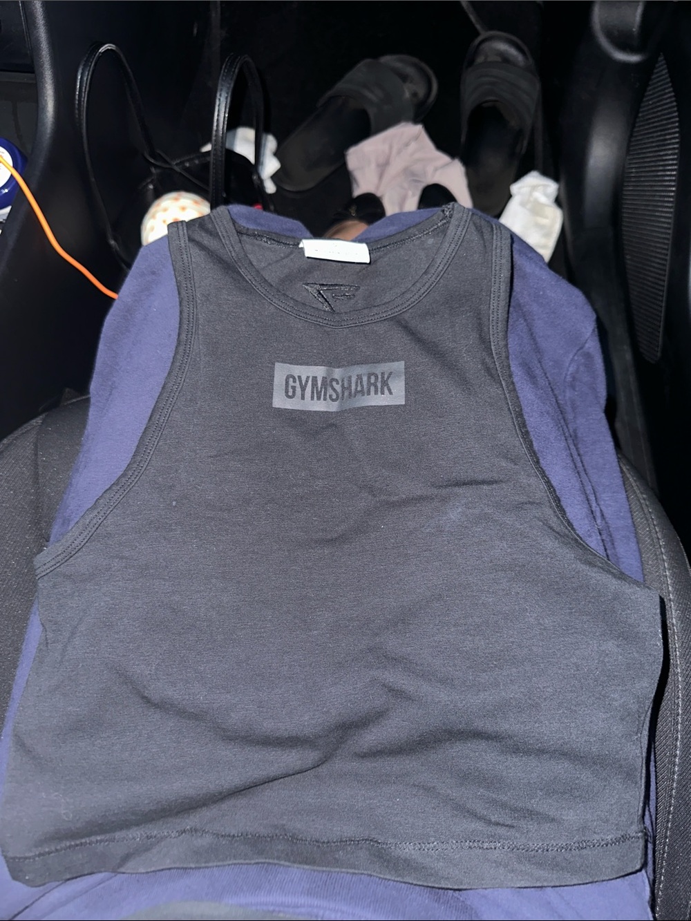 Gymshark Black Girls' Sleeveless Crop Tank - Solid Black